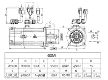 Load image into Gallery viewer, 600w servo motor dimensions