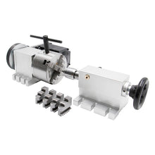 Load image into Gallery viewer, 4th Rotational Axis with 4 jaw chuck for CNC router with nema 34 motor and tail stock