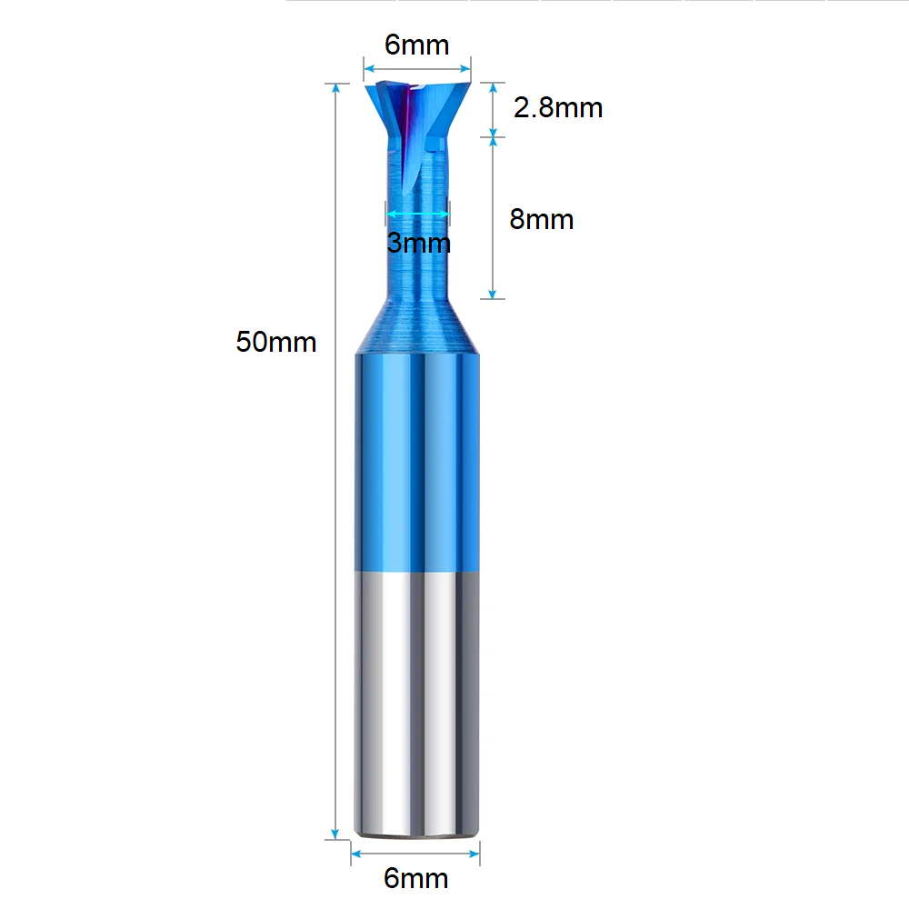 Dove tail bit 6mm dimensions