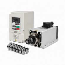 Load image into Gallery viewer, 3.5kW air-cooled CNC spindle kit with H100 Mini VFD and ER collet set