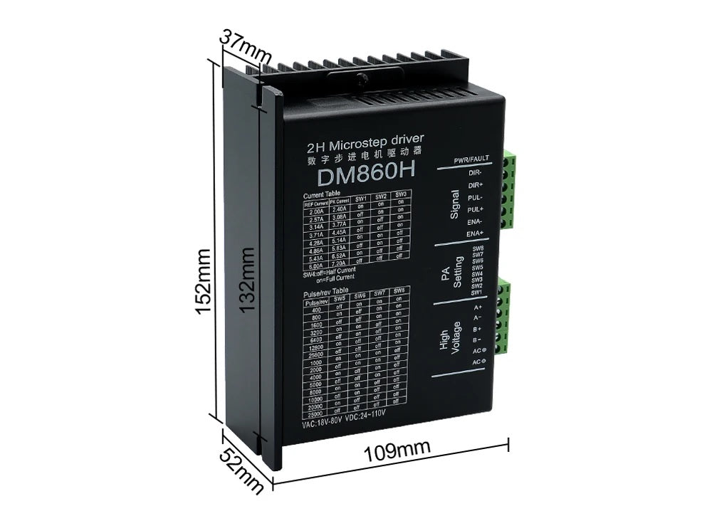Nema 34 Open Loop Stepper Motor & DM860H Driver (Multiple Torque