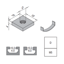 Load image into Gallery viewer, M5 Square nut for 40 series t-slot profile
