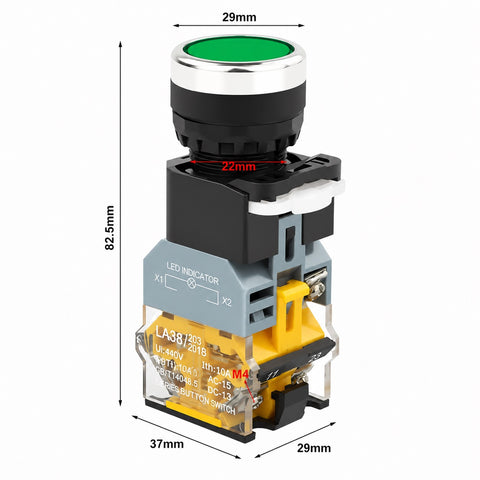 LED Latching Switch ( Green ) 