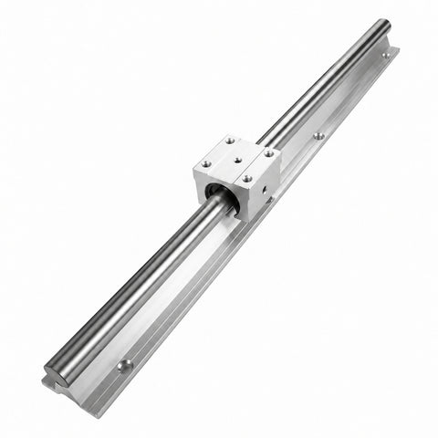 Supported round linear rail with a single SBRUU bearing block.