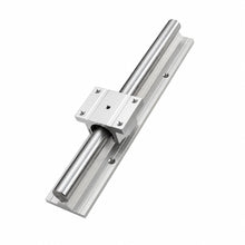 Load image into Gallery viewer, Supported round linear rail with a single wide flange TBRUU bearing block.