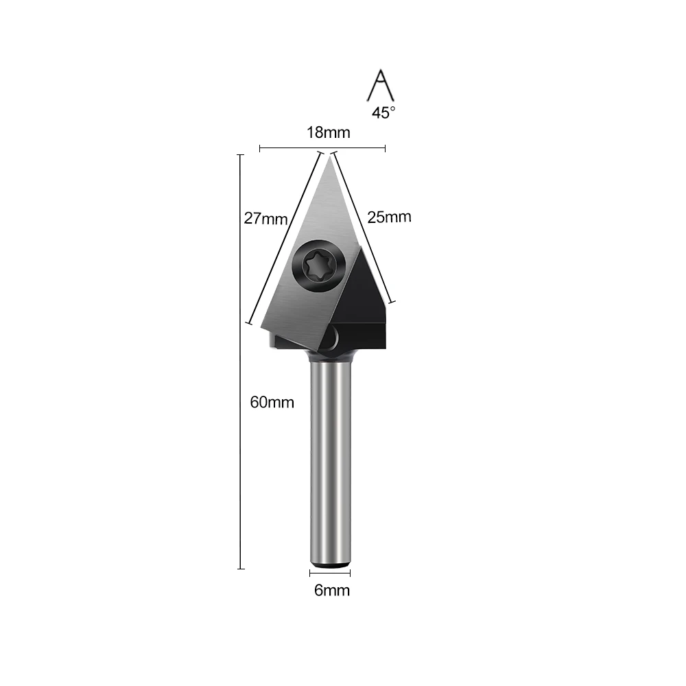 45 degree V-groove cutter with insert