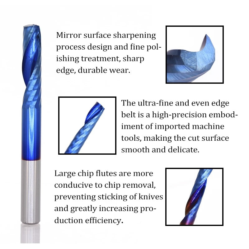 Single Flute Single Flute End Mill Up-cut (Multiple Size Options) – CNC Online SA