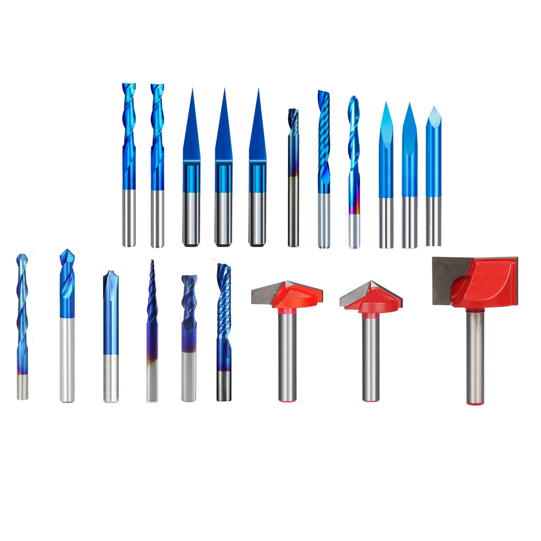 20 Piece CNC Router Bits Combo