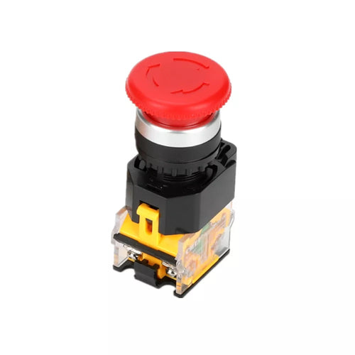 Red Emergency e-stop mushroom panel mount button