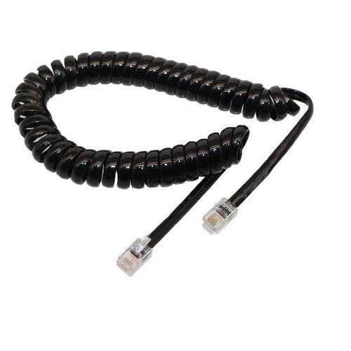 black curly chord with RJ22 connector