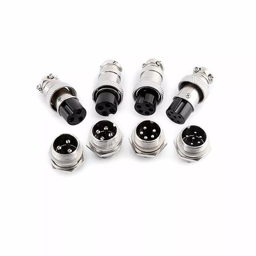 2 pin, 3 pin, 4 pin, 5 pin, 6 pin and 8 pin GX16 Aviation connectors 16mm panel mount male and female