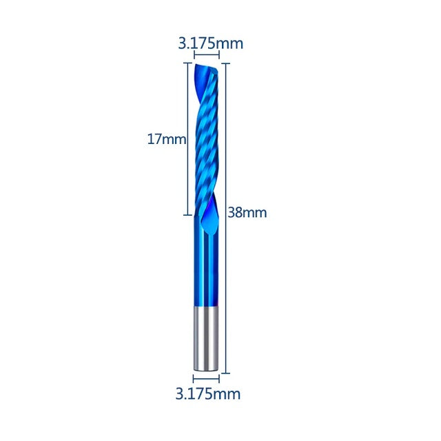 Single Flute End Mill Up-cut (Multiple Size Options)