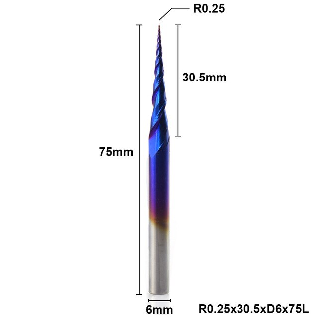 Tapered Ball Nose (Multiples Size Options)